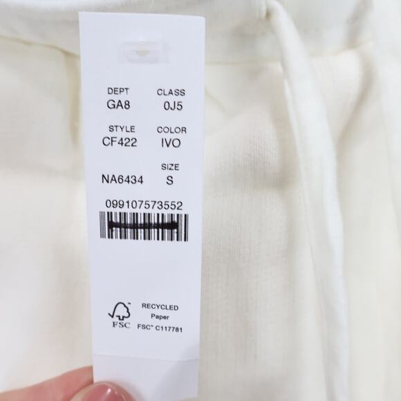 NWT J.Crew Women's Heritage Terry Wide-Leg Relaxed Fit Sweatpant Ivory Small - Picture 8 of 9